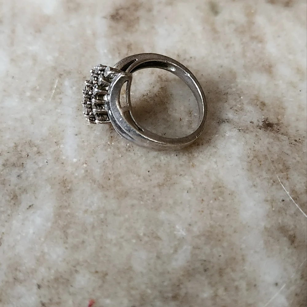 Vintage .45 Carats Diamond 925 Sterling Silver Ring